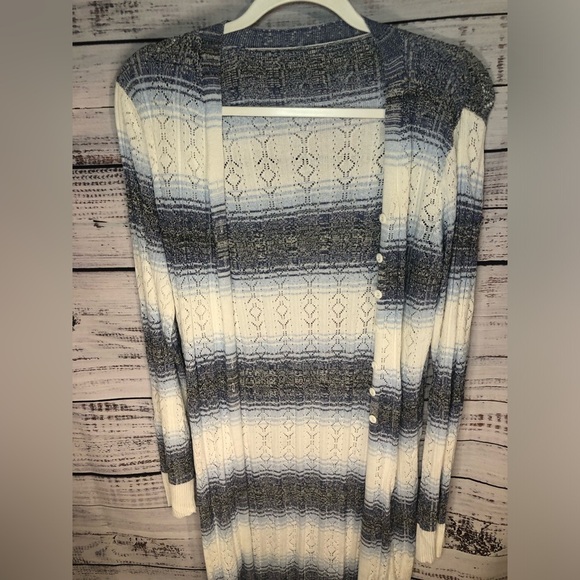Striped Long Cardigan size Large - Picture 3 of 9